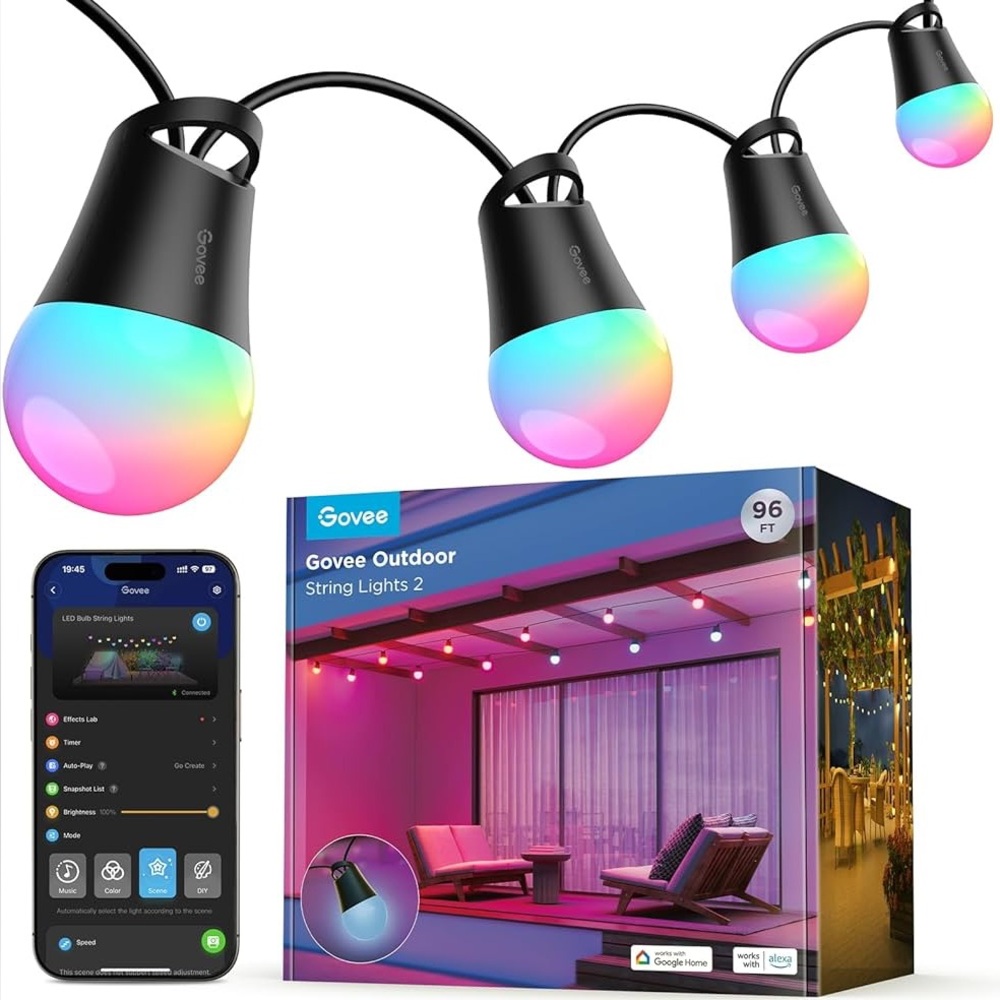 Gover Outdoor String Lights 96 feet